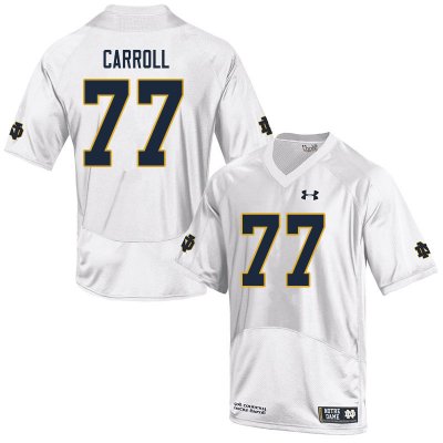 Notre Dame Fighting Irish Men's Quinn Carroll #77 White Under Armour Authentic Stitched College NCAA Football Jersey ONW1299KS